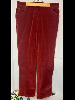 Woolrich Women's 1030 RSS US8 Rust Red Corduroy Straight Leg Pants Minimalist